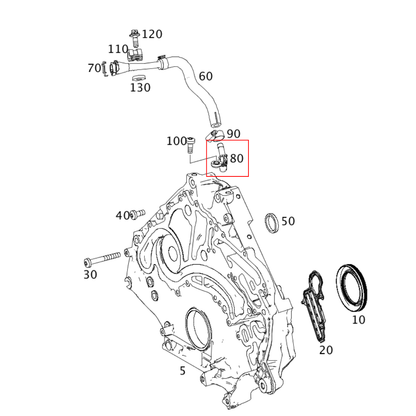 Genuine Mercedes-Benz Crankcase Breather Vent Line Hose Fitting 0099972972